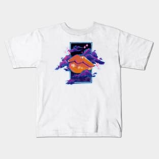 Neon Lipstick on black Kids T-Shirt